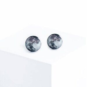 full moon stud earrings -- for astronomers, witches, and lunatics